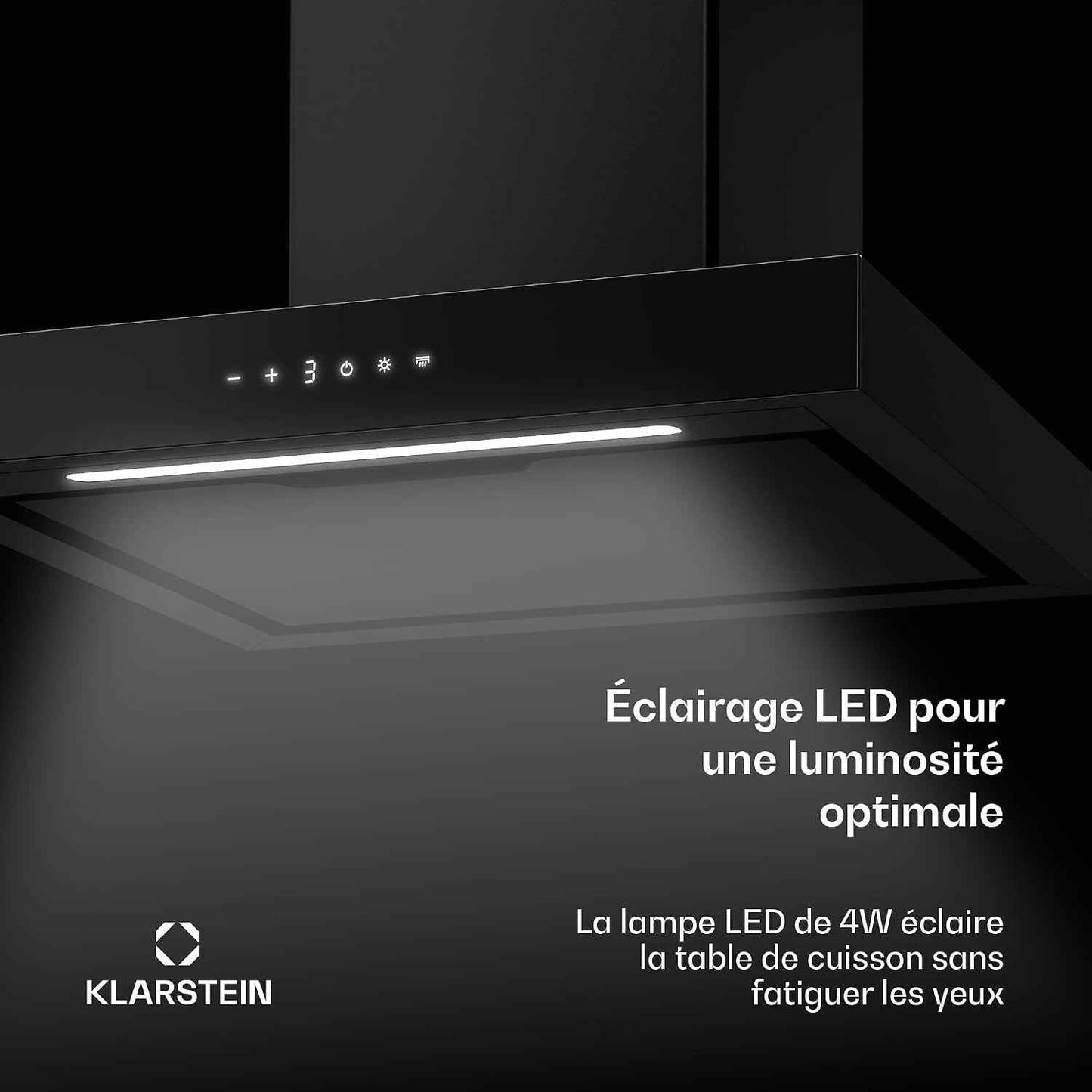 Vapura Hotte Murale – Extraction 609 M³/H, Capteur De Chaleur, Commandes Tactiles, Éclairage LED, Classe Énergétique A++