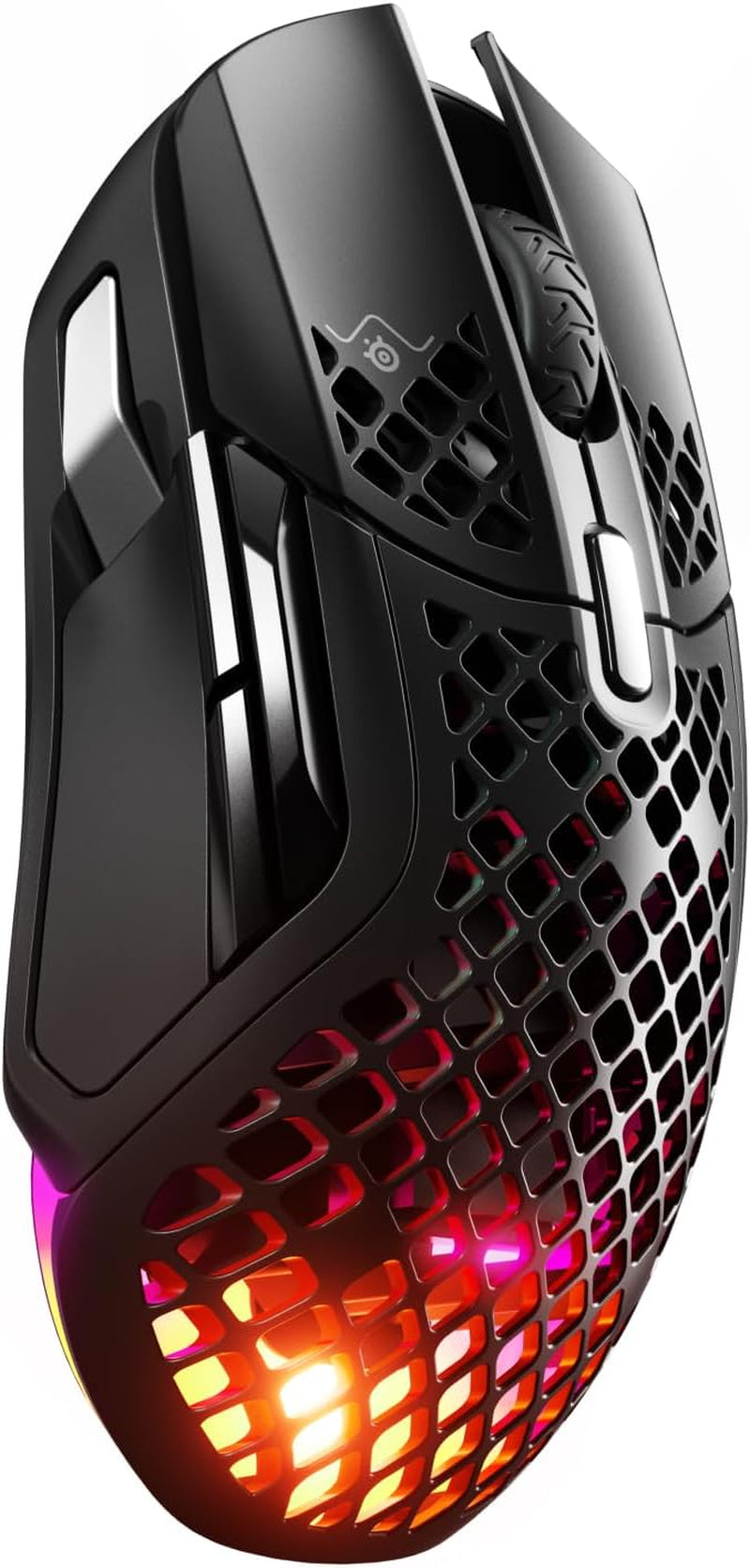 Aerox 5 Wireless - Souris Gaming Perforée RGB - Design Ultra-Léger Et Étanche - 9 Boutons - Bluetooth/2.4 Ghz - Capteur Optique Truemove Air 18K DPI
