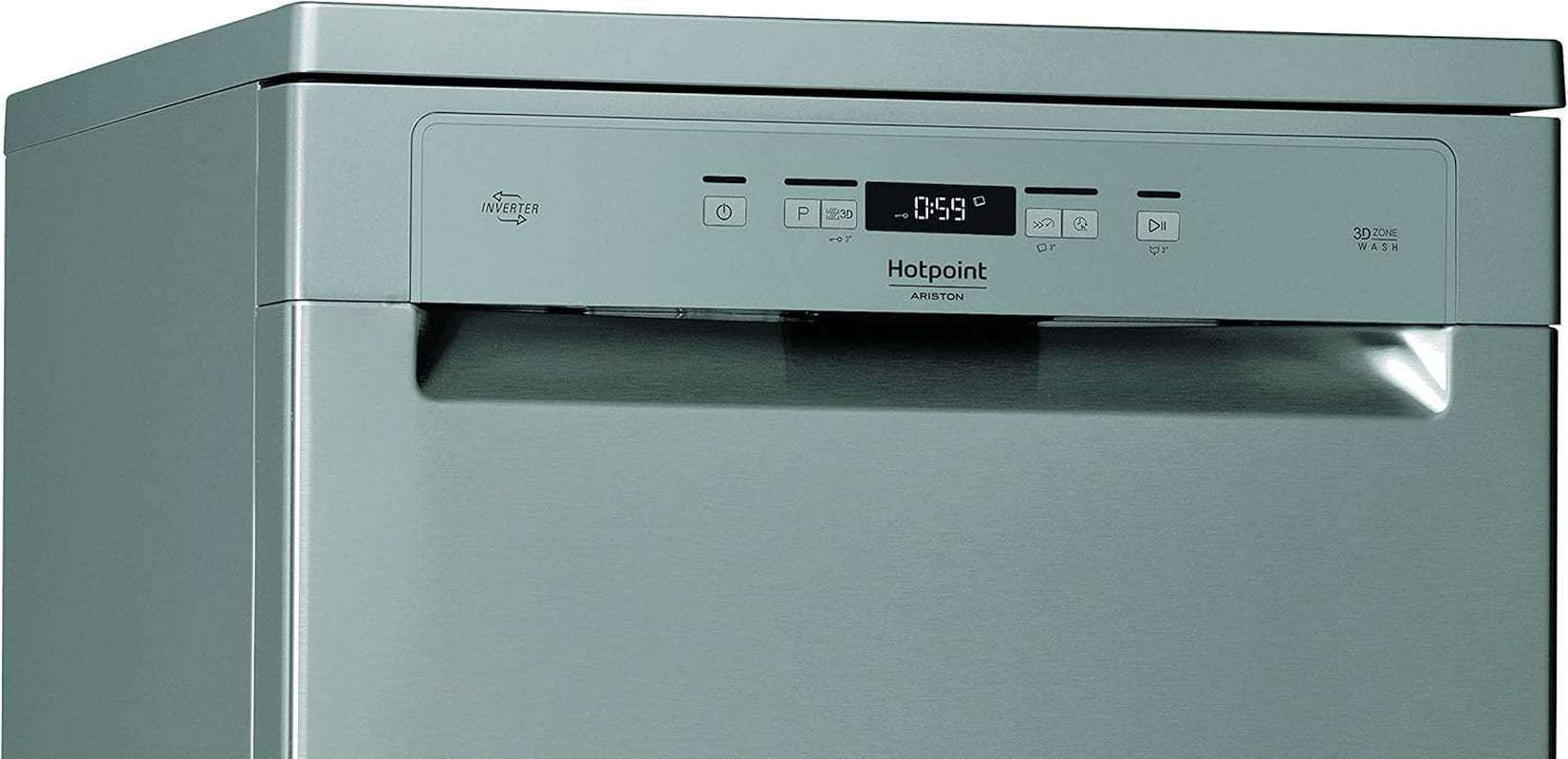 Hotpoint HFC 3C26 CW X, Lave-Vaisselle Vertical, 14 Places, Troisième Panier, Inox