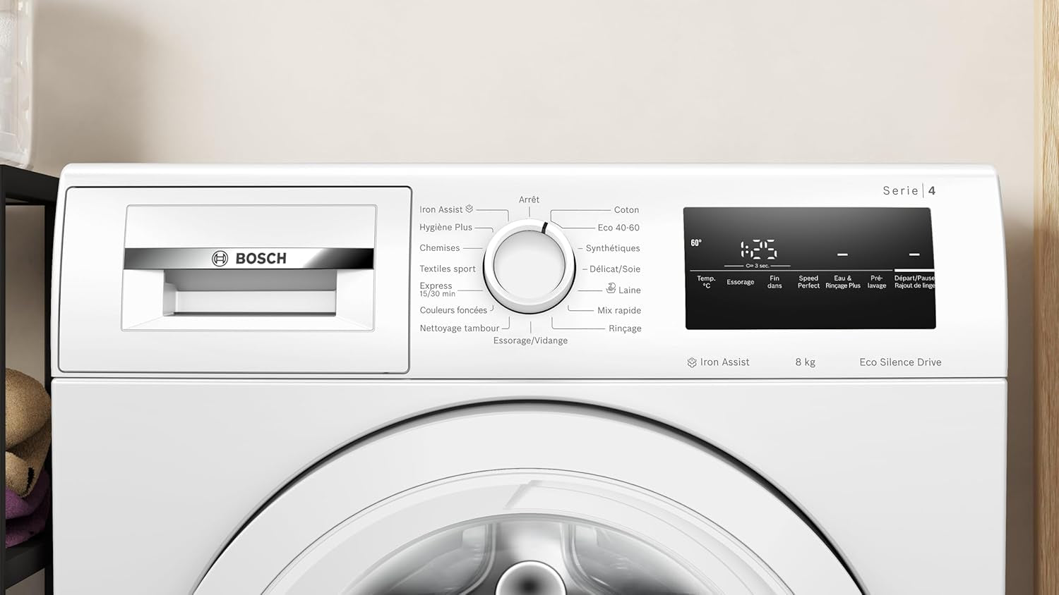 WAN24228FR, Série 4, Lave Linge Hublot, 8 Kg, 1200 Trs/Min, Blanc