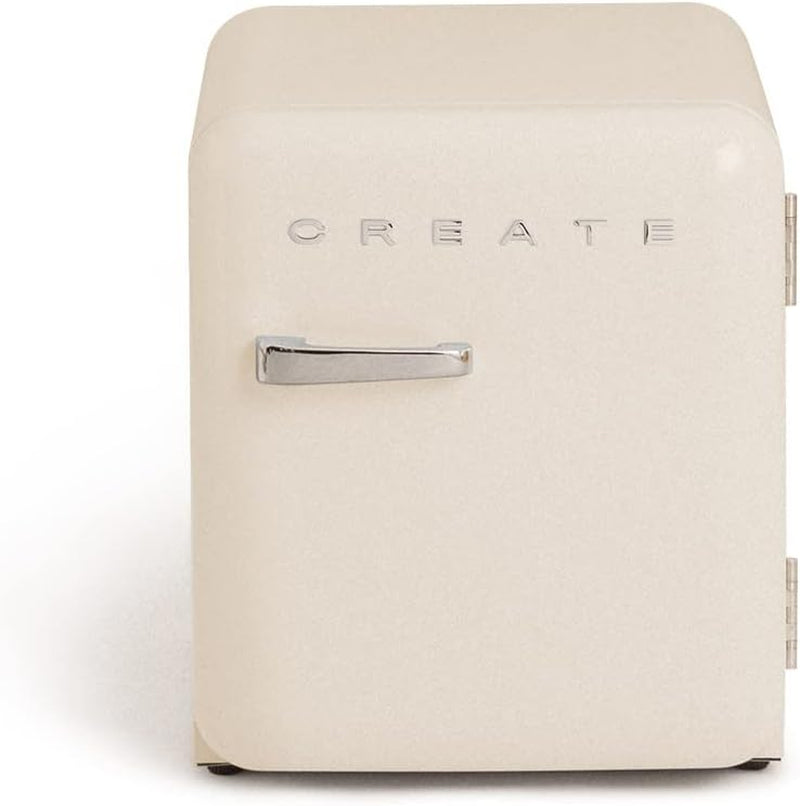 / RETRO FRIDGE 50 Silver/Réfrigérateur Blanc Cassé Avec Poignée Argent/Pratique Et Fonctionnel, Matériaux Résistants