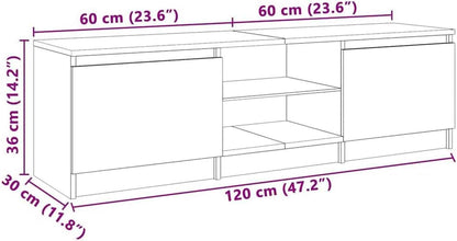 Meuble TV Avec Lumières LED Blanc 120X30X36 Cm