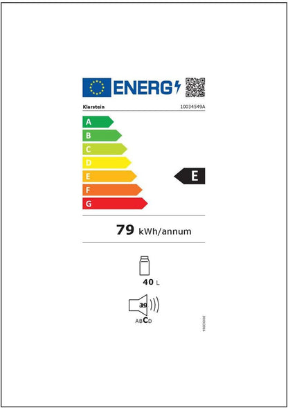 Scooby Mini Réfrigérateur - Système Ecoexcellence, CEE E, Capacité De 40L, Régulateur De Température, Étagère Amovible, Compartiment Bouteille Jusqu'À 2L, 41 Db, Argent