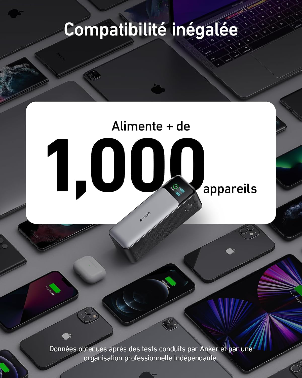 Batterie Externe 737 (Powercore 24 K) De 24000 Mah Avec 3 Ports | Puissance 140W, Écran Numérique, Compatible Avec Iphone 17 Pro Max, Samsung, Macbook, Dell, Airpods Et Plus