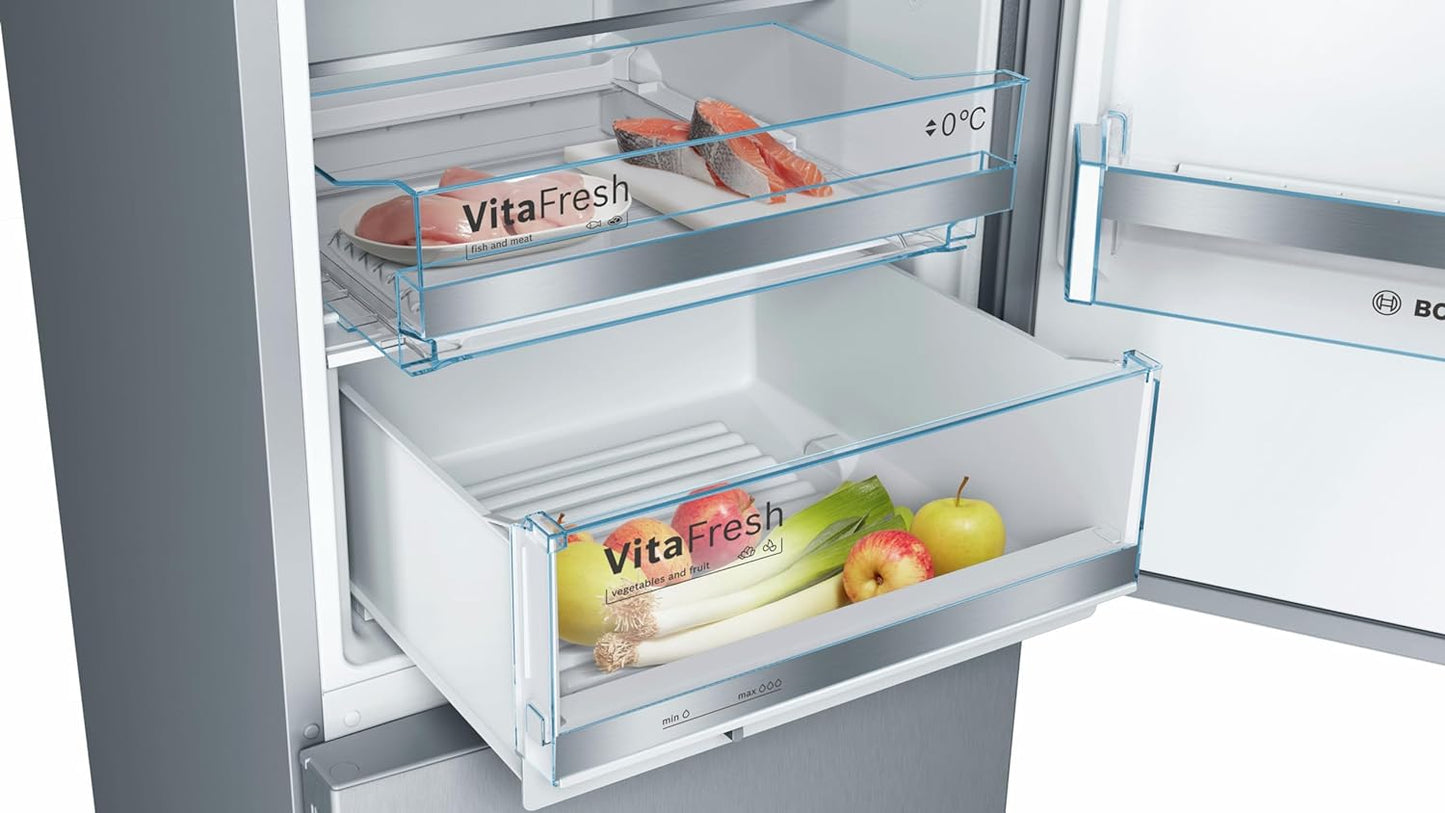 KGE398IBP - Série 6, Réfrigérateur Combiné Pose-Libre, 201 X 60 Cm, Inox anti Trace De Doigts