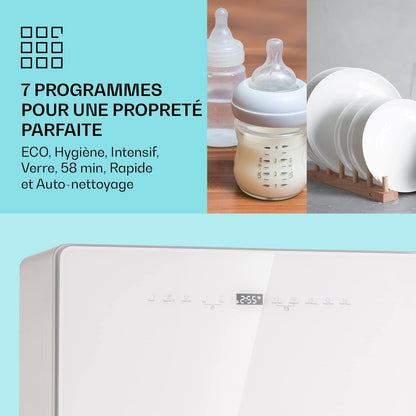 Mini Lave Vaisselle Silencieux De Table Portablede 5 Couvert, 6 Programmes De Lavage, Facile À Installer Pour La Maison Et Bureau