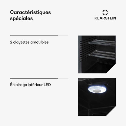 Petit Frigo De Chambre De 42L Pour Snacks Et Boissons, Top Silencieux, Mini Bar, Camping, Cosmetique, Refrigerateur Avec Étagères Réglables, 12-18°C