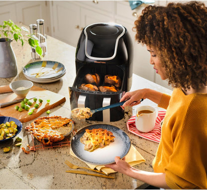 Air Fryer Double Tiroir [2 Paniers 4,25L Ou 8,5L Au Total ] Satisfry Snappi (8 En 1, Écran Tactile, Synchronisation Des Temps De Cuisson, Ajouts D'Aliments) Friteuse Sans Huile 27290-56