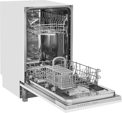Indesit DSIE 2B10 Lave-Vaisselle Entièrement Intégré 10 Places A+ - Lave-Vaisselles (Entièrement Intégré, Blanc, Compact (45 Cm), Noir, Blanc, Boutons, Tactil, 1,3 M)