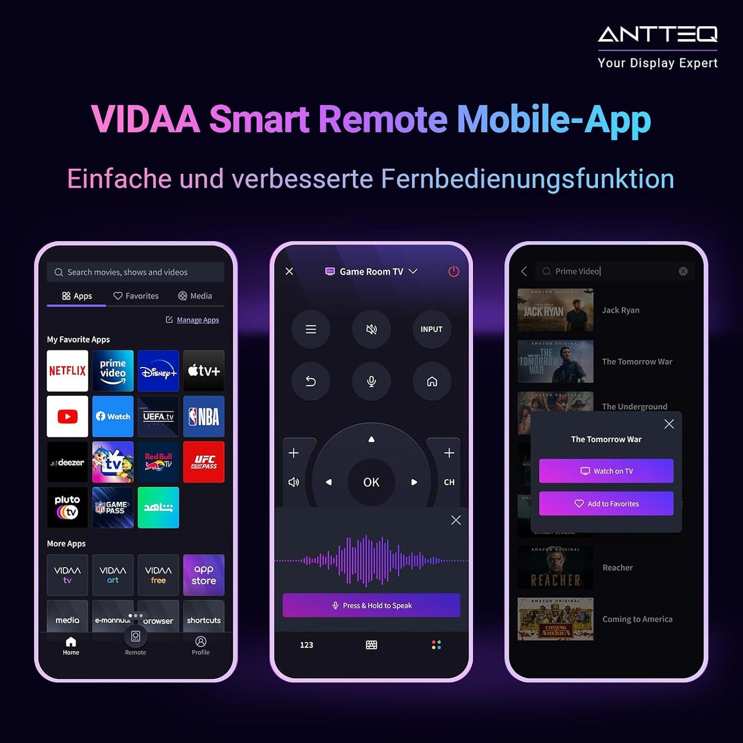 V32-AH3Q1D-BT Smart TV 32 Pouces Bluetooth (Television 80Cm,Vidaa OS Télévision Avec Appli Mobile,App Store,Share to Tv,Netflix/Dazn/Wifi,Hdmi,2026