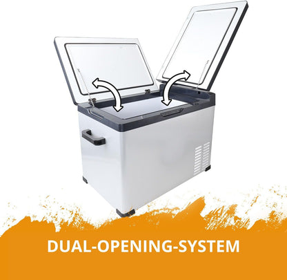 CROSS TOOLS ICEBOX 40 Glacière Électrique À Compresseur Pour Le Camping Et Les Voyages Avec Commande Par App Réfrigération À -20° C, 230 V/ 12 V/ 24 V Dimensions 65 X 37,5 X 42,7 Cm Couleur Argent