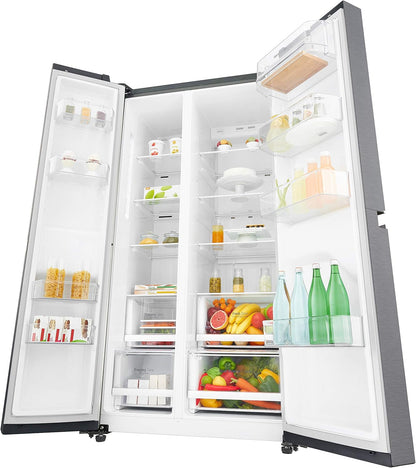 GSB470BASZ Réfrigérateur Américain Side by Side Total No Frost Avec Congélateur, 642 L, Smart Diagnostic - Réfrigérateur Intelligent Avec Wi-Fi Et Écran LED Extérieur