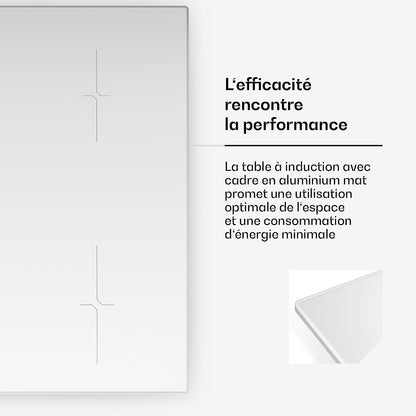 Klarstein Velaire Plaque Induction 60Cm - 4 Zones, 7000W Boost, Curseur Tactile, Minuterie, Sécurité Enfants, Vitrocéramique, Plaque Cuisson Induction Encastrable, Design Minimaliste, Blanc