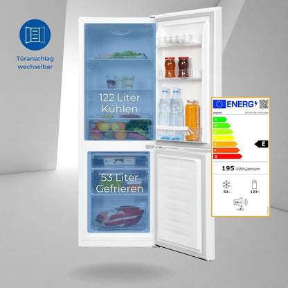 Exquisit Réfrigérateur Congélateur KGC231-60-010E Blanc | Volume 175 L | 4 Étoiles | Lumière LED | Réglage De La Température