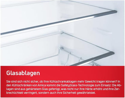 Amica EVKSS 352 220 Vollraum-Kühlschrank, Nischenhöhe: 122 Cm, 197 L, Schlepptür-Technik