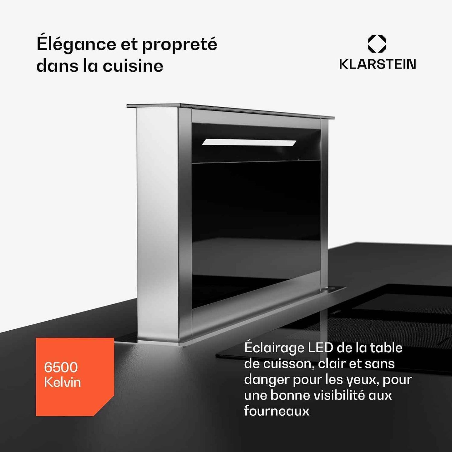 Hotte Aspiration Descendante  60 Cm, Hotte Aspirante Escamotable Évacuation/Air Recyclé Pour La Cuisine, Aspirante Silencieuse Sans Tuyau, Débit D'Air 713