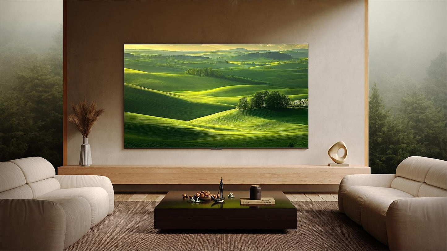 TCL 55C7K Qd-Mini Téléviseur LED 55" 4K HDR Premium Dolby Vision IQ & Atmos, Bang & Olufsen Sound, Smart TV Avec Google TV, 144 Hz, HDMI 2.1, AMD Freesync Premium Pro, Airplay 2, Google Assistant