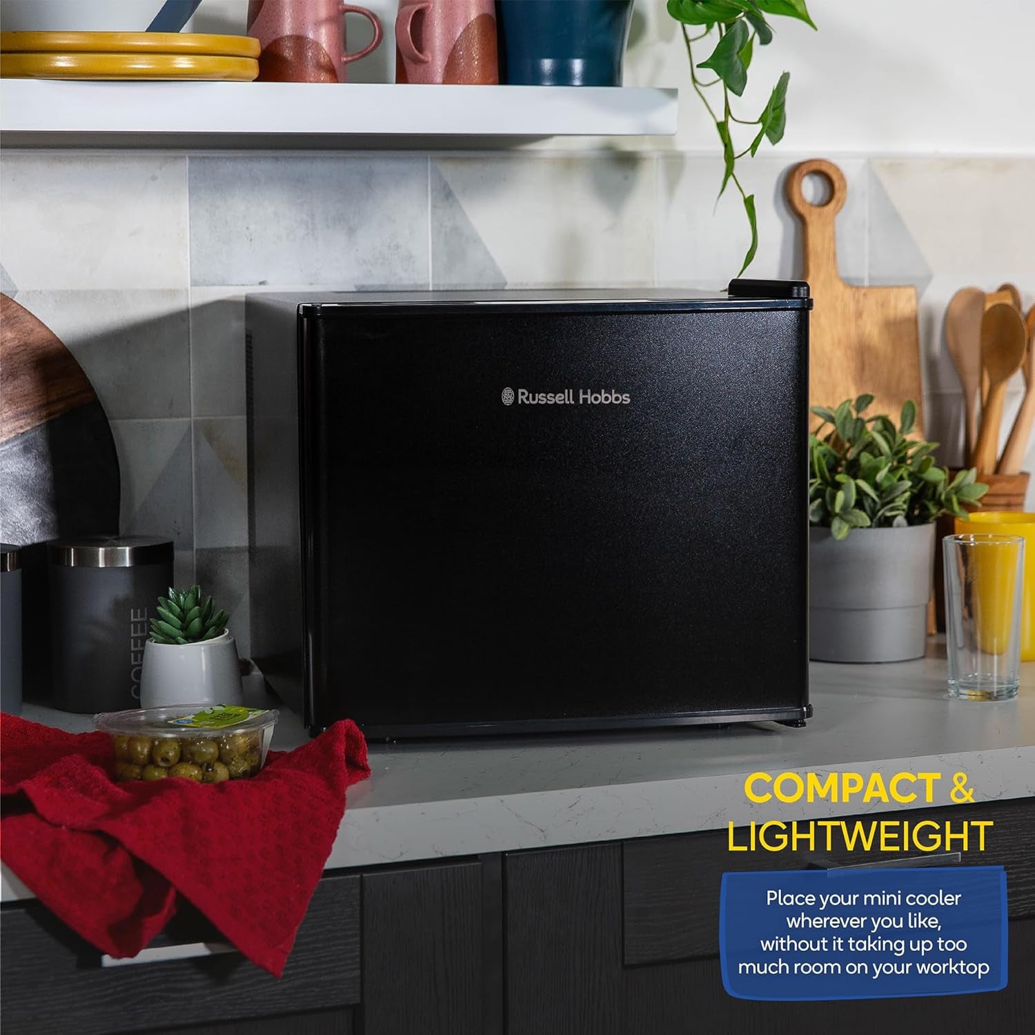 RH17CLR1001B Mini Refroidisseur De Boissons Thermoélectrique Silencieux 17 Litres Avec Thermostat Réglable, Portable, Noir, Compact Pour Chambre, Maison, Caravane, Voiture
