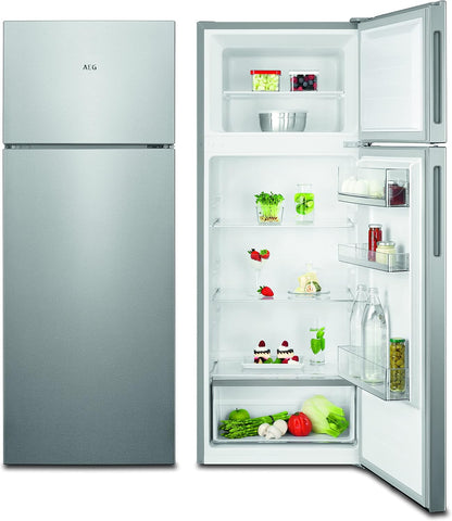 RDB424E1AX Réfrigérateur À Double Porte Pose Libre / 1434 Mm / Partie Congélateur En Haut / 205 L / Couleur : Aspect Acier Inoxydable, Côtés Argentés + Revêtement Anti-Traces En Acier Inoxydable