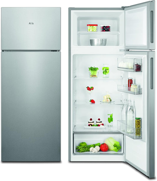 RDB424E1AX Réfrigérateur À Double Porte Pose Libre / 1434 Mm / Partie Congélateur En Haut / 205 L / Couleur : Aspect Acier Inoxydable, Côtés Argentés + Revêtement Anti-Traces En Acier Inoxydable
