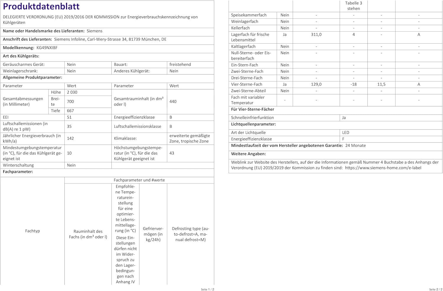 KG49NXIBF Iq300 - Réfrigérateur XXL Autonome Avec Congélateur En Bas - 203 X 70 Cm - Réfrigérateur 311 L - Congélateur 129 L - Nofrost, Hyperfresh, Bottlerack - Acier Inoxydable