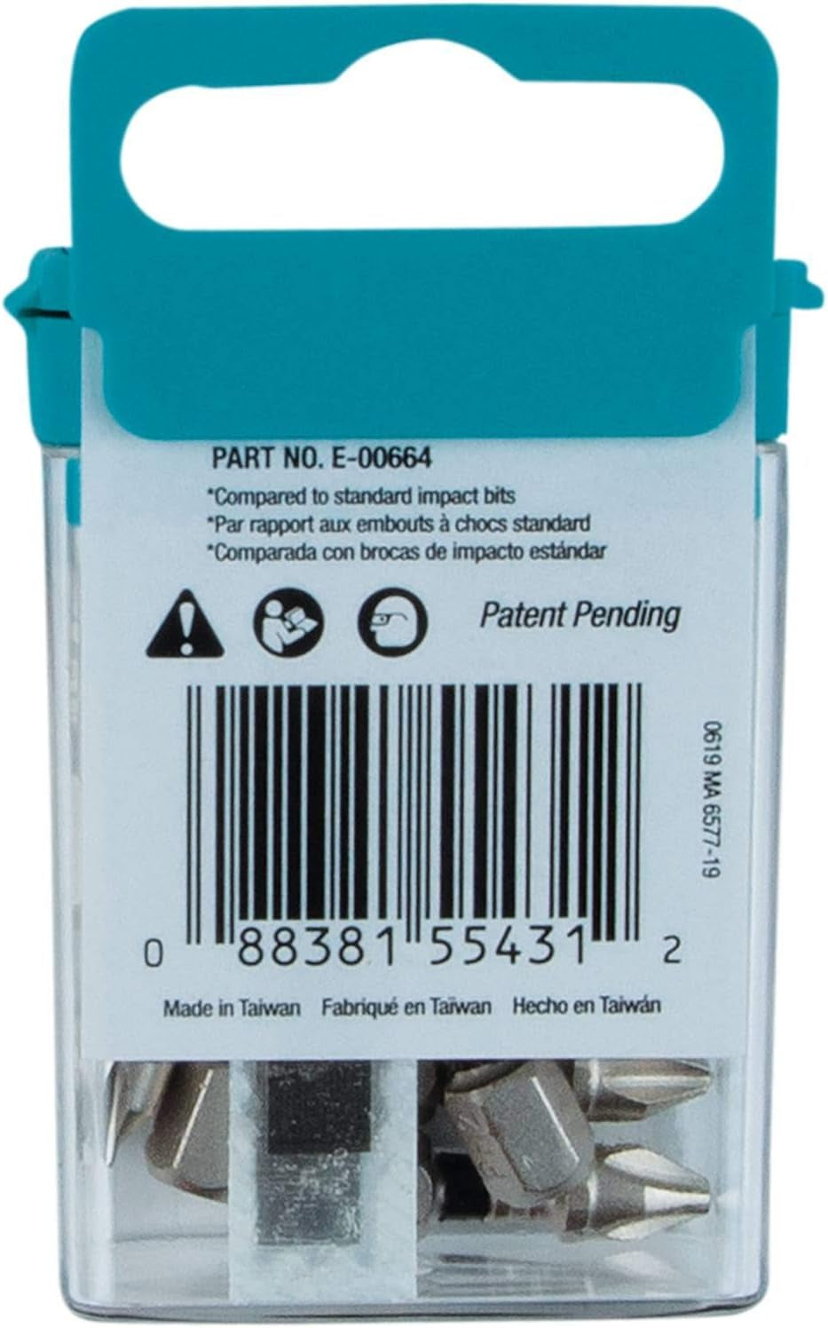 E-00555 Impact XPS #2 Phillips 1" Insert Bit, 5/Pk