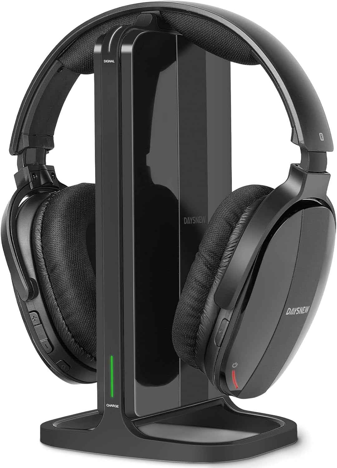 Casque Sans Fil Pour Regarder La Télévision Avec Station De Charge Et Émetteur RF, Casque TV Confortable Pour Seniors, Compatible Avec Toutes Les Télévisions (Noir)