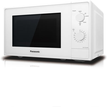 NN-E20JWMEPG Four À Micro-Ondes Avec Plateau Tournant En Verre, 20L, 800W, Décongélation, 5 Niveaux De Puissance, Minuterie, Blanc