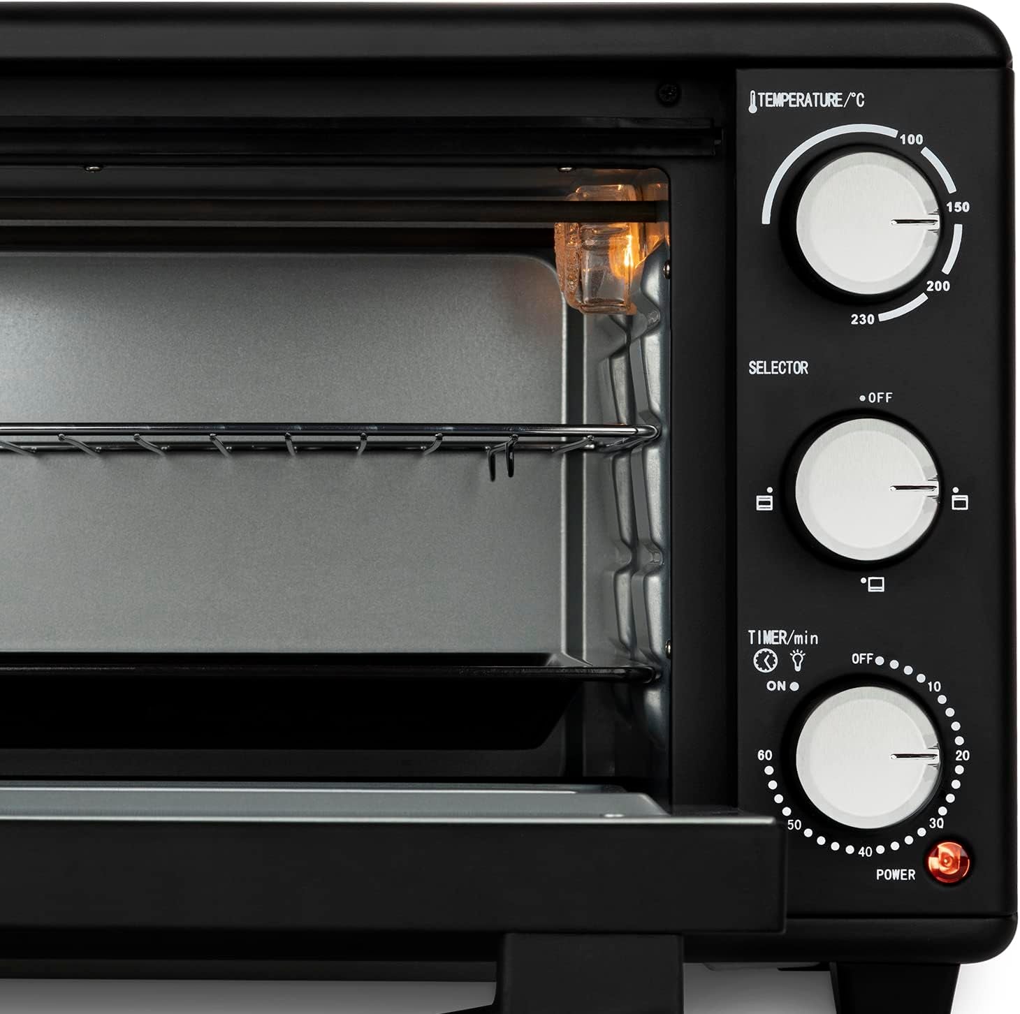 Mini Four 25L Electrique FO25 Posable Compact Multifonction Performant 1500W Programmable 4 Modes De Cuisson, 230°,Minuteur 60 Min, Porte En Verre, Lèchefrite Avec Pince, Grille De Cuisson
