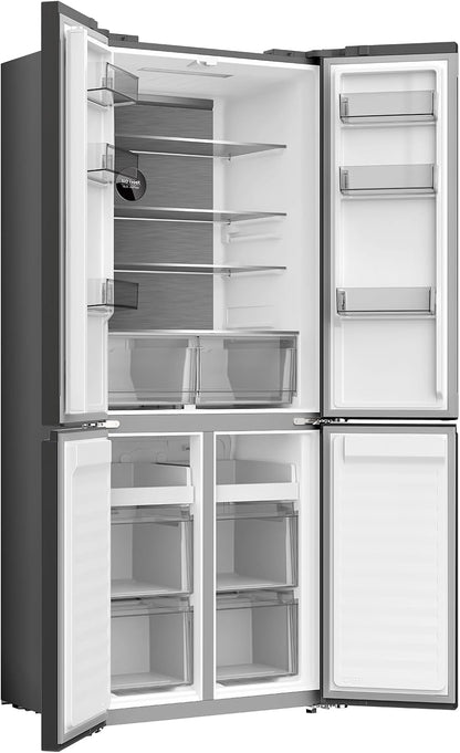 458L Frigo Américain 4 Portes Total No Frost Noir (CCD460NGE) | Silencieux 37Db, Froid Ventilé, Système Multiairflow, Congélateur -32°C, Zone Care + Space,Profondeur 600Mm