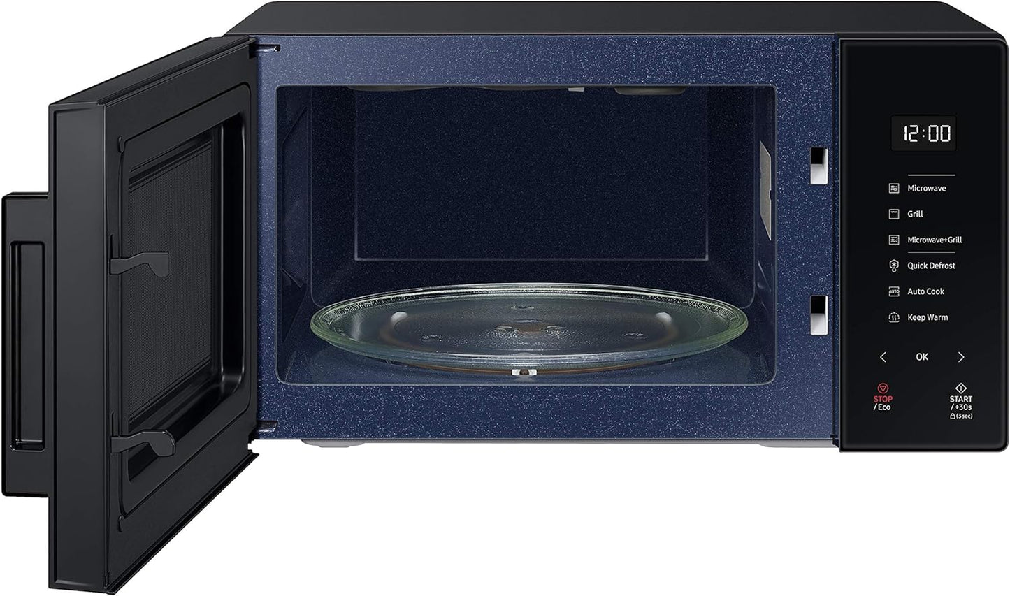 MG23T5018AK Four À Micro-Ondes, 23 L, 1100 W, Cuisson Automatique Et Home Dessert, Design Verre, Noir