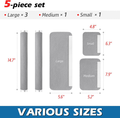 Lot De 5 Housses De Poignée De Porte De Réfrigérateur, Réglables, Pour Garder Votre Cuisine Propre, Four À Micro-Ondes, Cuisinière, Lave-Vaisselle, Antidérapant (Gris)