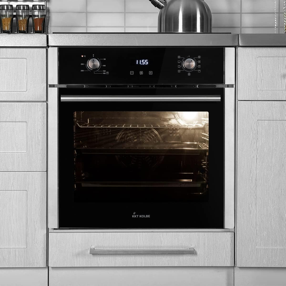 Four Encastrable 60 Cm / 70L / 2,8Kw / Gril/Circulation De L'Air/Air Chaud/Tiroirs Télescopiques/Timer Automatique / EB8010ED