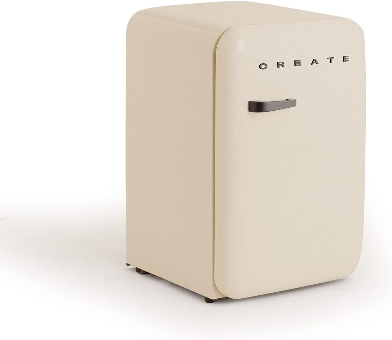 / RETRO FRIDGE 83.5 Black/Réfrigérateur Blanc Cassé Avec Poignée Noire/Pratique Et Fonctionnel, Matériaux Résistants