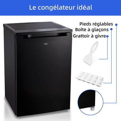Congélateur Armoire 85L Pour Cave Ou Bureau Noir (CSD90D4D) | -24°C, 39Db, Porte Réversible, Thermostat Réglable, Gain De Place