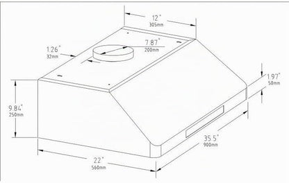 Hotte Aspirante Professionnelle Inox Avec Moteur 900 Mm -