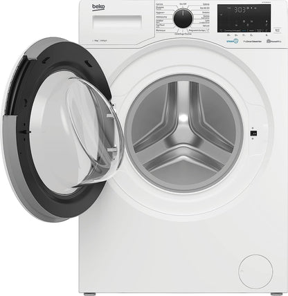Beko MDA WTY91436SI-IT Machine À Laver Standard Avec Vapeur Désinfectant Steamcure - 9 Kg, 1400 Tr/Min, Moteur Prosmart Inverter, Classe B, Blanc