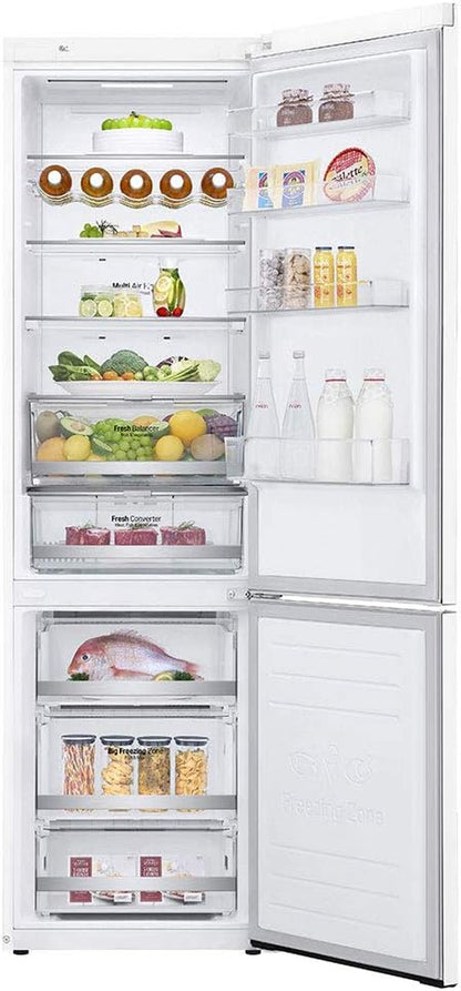 GBB72SWDMN Réfrigérateur Combi No Frost 203 Cm Avec Congélateur, Compresseur Smart Inverter, 384 Litres Blanc