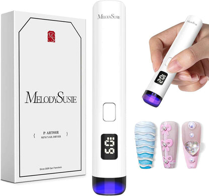 Lampe UV Ongles Gel ART01R Mini Lampe UV Pour Voyage & Retouche | Sans Fil, Rechargeable, Modes Minuterie 20S/60S, Séchage Rapide, Affichage LED, Petite Lampe UV Pour Vernis À Ongles Gel