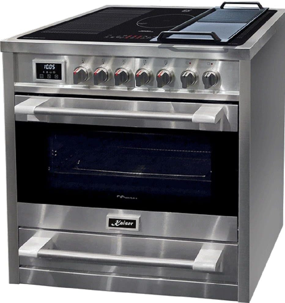 Kaiser HC 93691 IR Cuisinière Électrique 90 Cm Kaiser Empire Avec Plaque À Induction / 5 Zones De Cuisson / 8 Four Électrique Multifonction / Auto-Nettoyage / 115 L