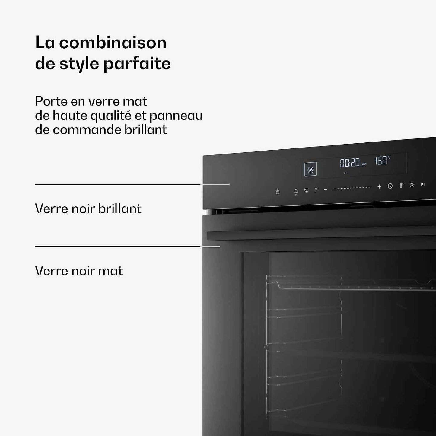 Klarstein Velaire Four Encastrable 60 Cm - 74L, 13 Modes, Classe A+, Commandes Tactiles, Nettoyage Facile, Four Électrique Encastrable, Minuterie, Noir