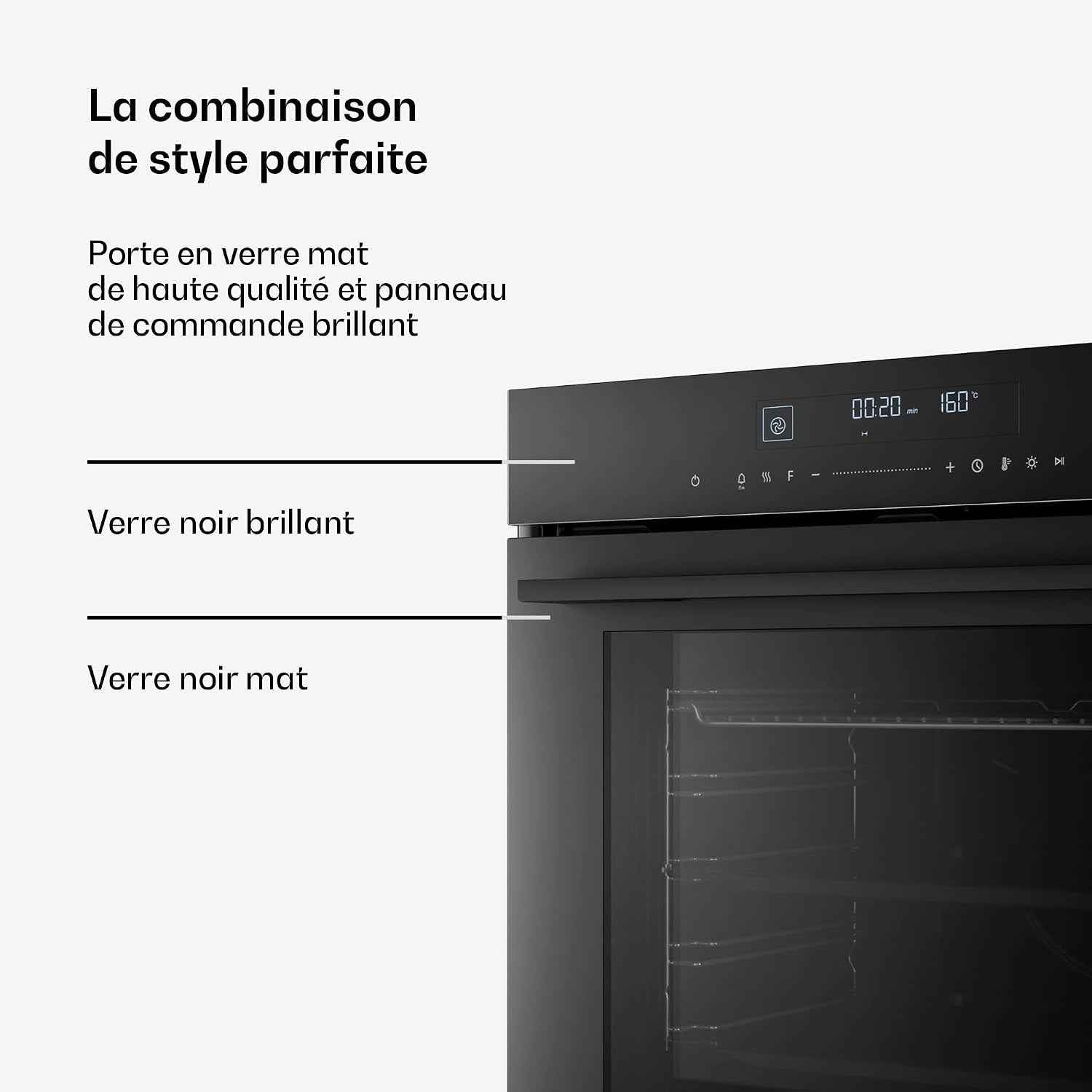 Klarstein Velaire Four Encastrable 60 Cm - 74L, 13 Modes, Classe A+, Commandes Tactiles, Nettoyage Facile, Four Électrique Encastrable, Minuterie, Noir
