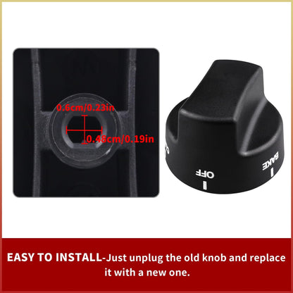 PA010080 Bouton De Sélecteur De Brûleur Supérieur Compatible Avec Certaines Gammes De Four Viking Remplace AP5315090 Plastique Noir