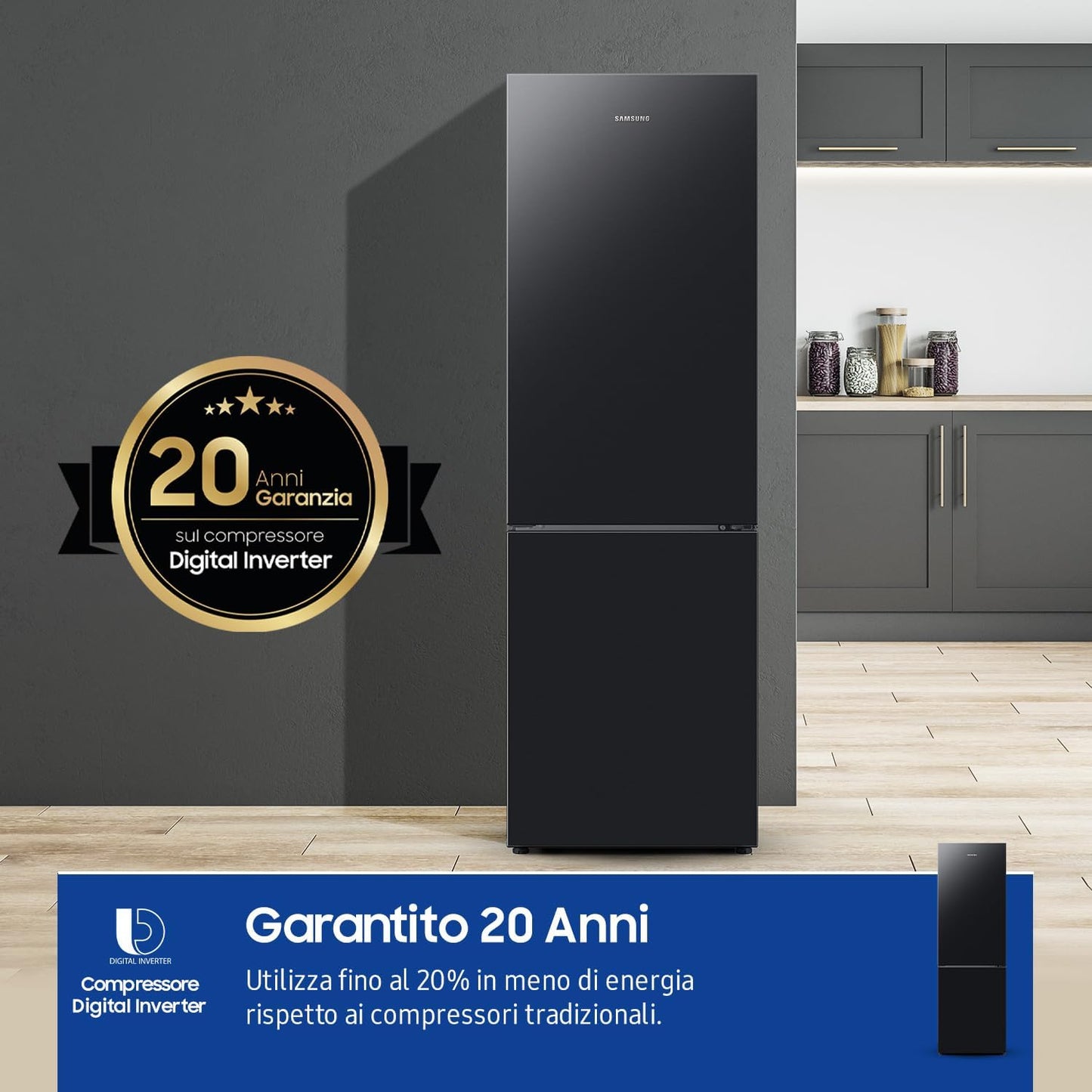 R�FRIG�RATEUR COMBIN� 344L CLASSE E 185CM NO FROST NOIR