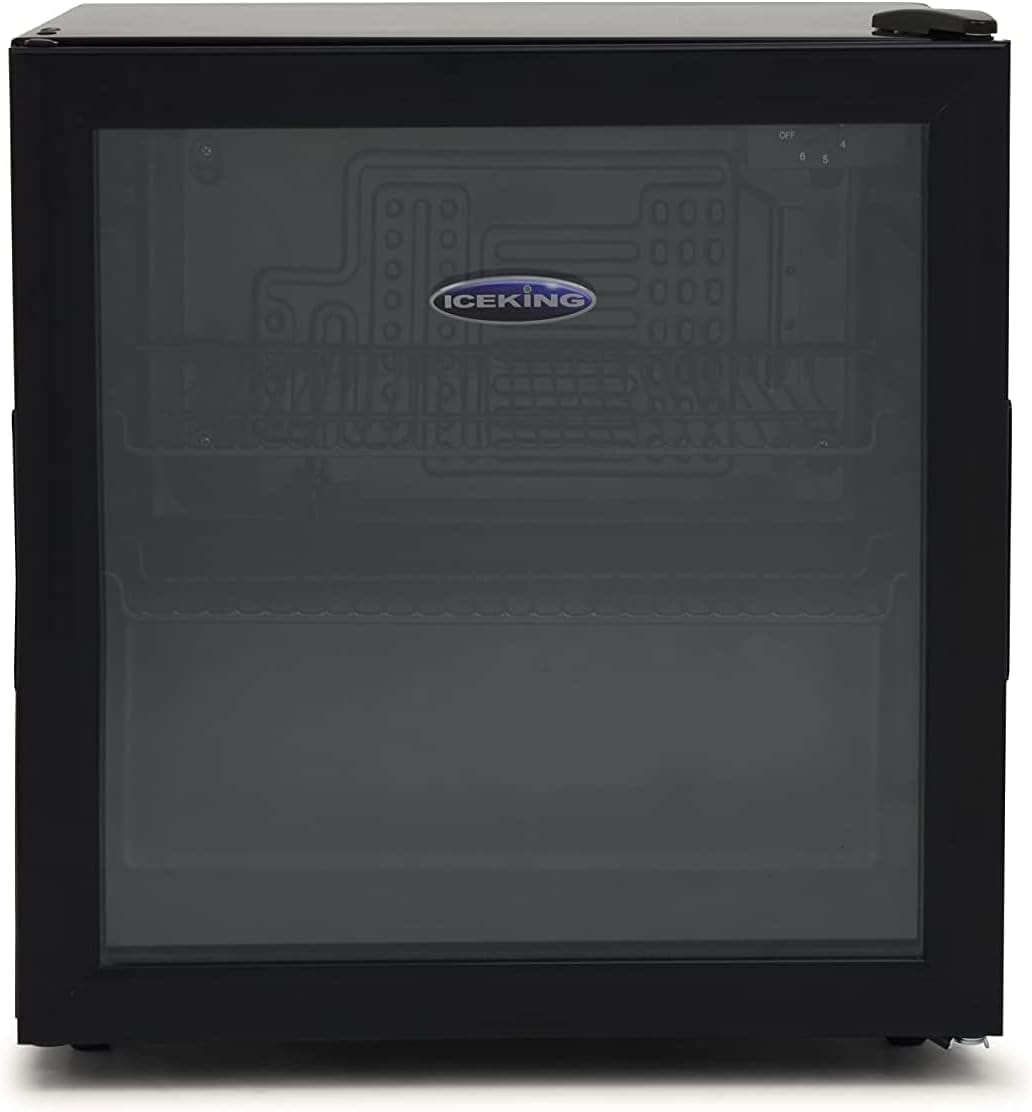ICE KING DF48KE Mini Réfrigérateur De Table De 49 L Avec Porte En Verre, Respectueux De L'Environnement - Noir