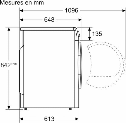 Bosch WQG133DTFR, Série 6, Sèche Linge, Pompe À Chaleur, 8 Kg, Blanc