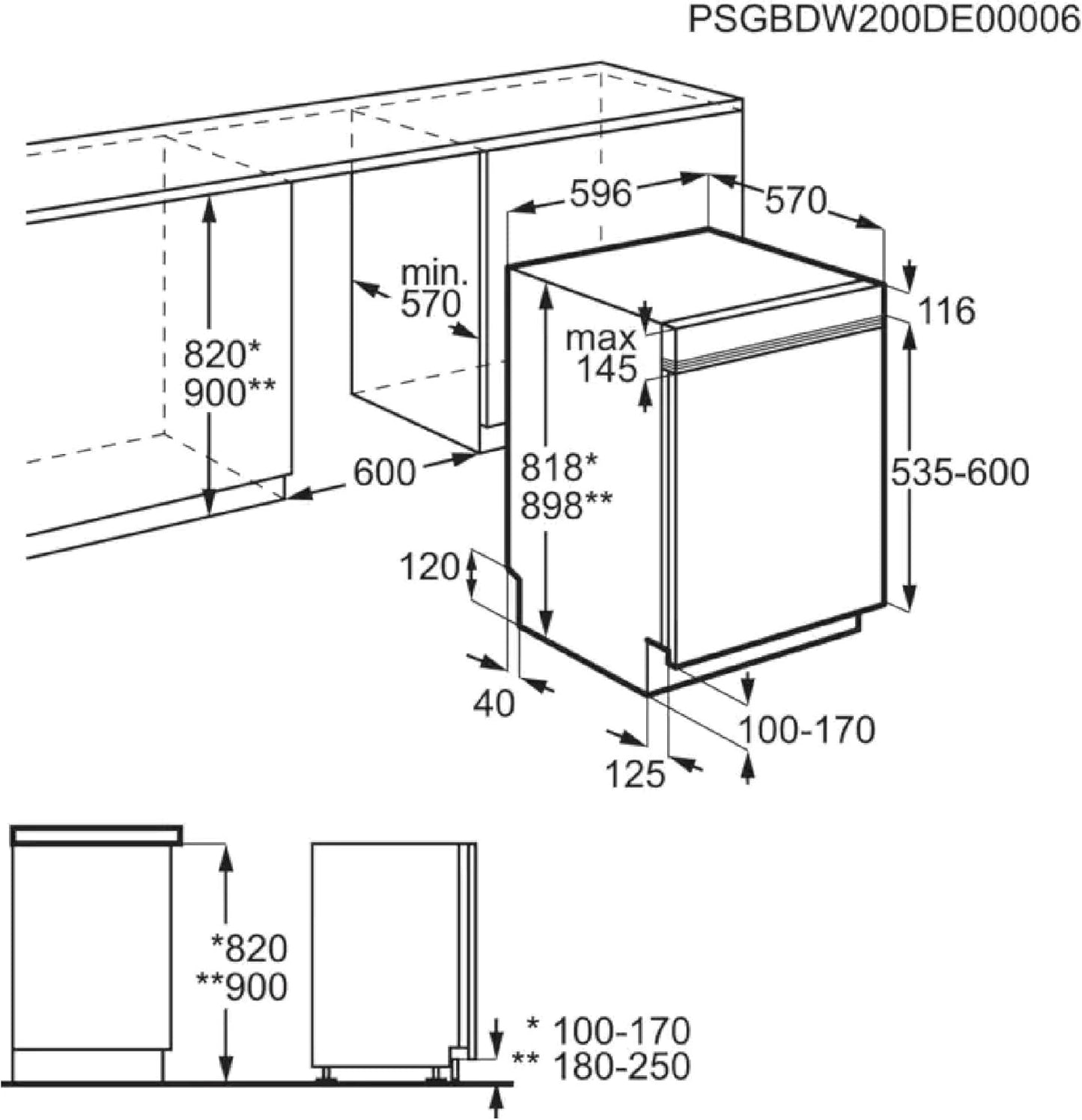 Lave-Vaisselle 60Cm 14C 42Db Intégrable Avec Bandeau - EEM48300IX