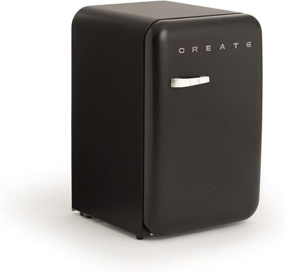 / RETRO FRIDGE 83.5 Marble/Réfrigérateur Noir Avec Poignée Marbre/Pratique Et Fonctionnel, Matériaux Résistants