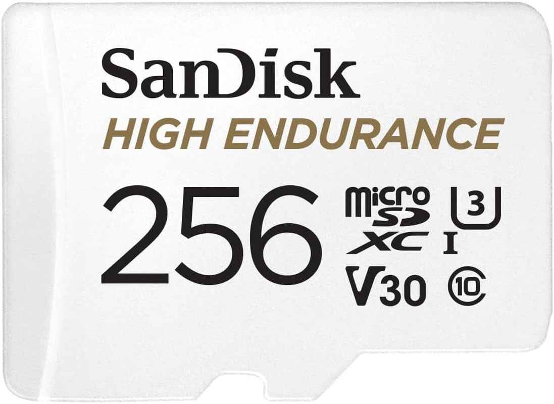 256 Go High Endurance Carte Microsdxc Pour Les Caméras IP Et Les Caméras Embarquées + Adaptateur SD Jusqu'À 20 000 Heures De Vidéo Full HD / 4K Jusqu'À 100 Mo/S UHS-I Class 10 U3 V30