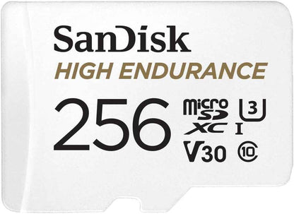 256 Go High Endurance Carte Microsdxc Pour Les Caméras IP Et Les Caméras Embarquées + Adaptateur SD Jusqu'À 20 000 Heures De Vidéo Full HD / 4K Jusqu'À 100 Mo/S UHS-I Class 10 U3 V30
